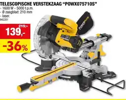 Hubo Powerplus POWX075710S telescopische verstekzaag 1600W 210mm aanbieding