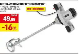 Hubo Powerplus EG POWC60210 beton- en verfmixer 1050W aanbieding