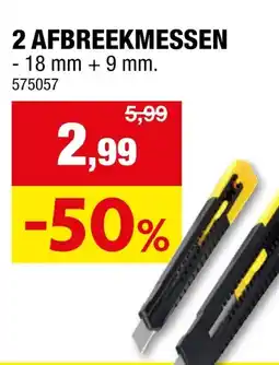 Hubo Stanley breekmes 18mm + 9mm aanbieding