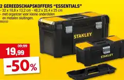 Hubo Stanley Essential Toolbox gereedschapskoffer 2 stuks aanbieding