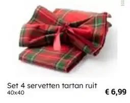 Multi bazar Set 4 servetten tartan ruit aanbieding