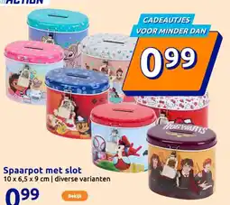 Action Spaarpot met slot aanbieding