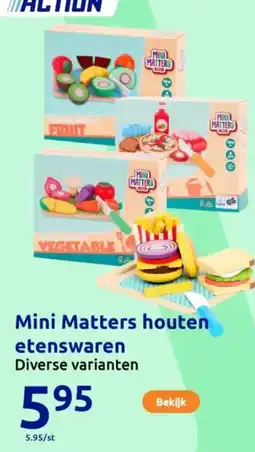 Action Mini Matters houten etenswaren aanbieding