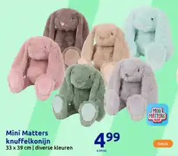Action Mini Matters knuffelkonijn aanbieding
