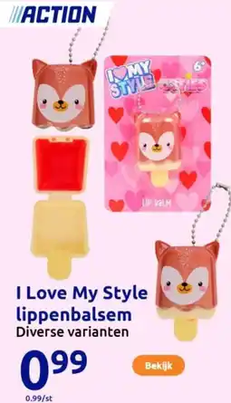 Action I Love My Style lippenbalsem aanbieding