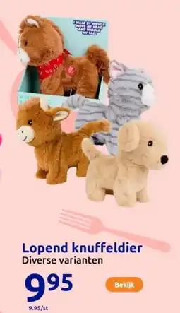 Action Lopend knuffeldier aanbieding