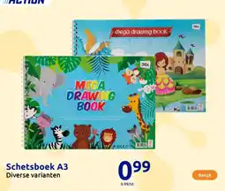 Action Schetsboek A3 aanbieding