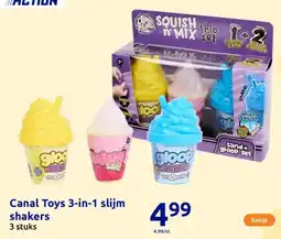Action Canal Toys 3 in 1 slijm shakers aanbieding