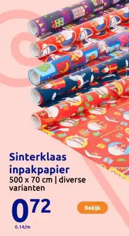 Action Sinterklaas inpakpapier aanbieding