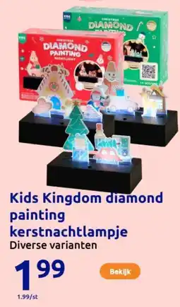 Action Kids Kingdom diamond painting kerstnachtlampje aanbieding