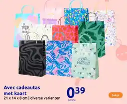 Action Avec cadeautas met kaart aanbieding