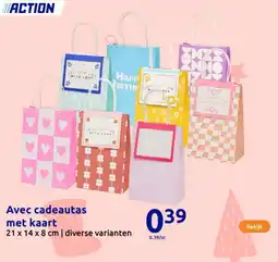 Action Avec cadeautas met kaart aanbieding