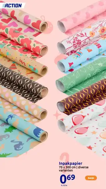 Action Inpakpapier aanbieding