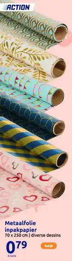 Action Metaalfolie inpakpapier aanbieding