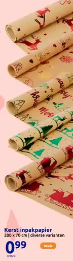 Action Kerst inpakpapier aanbieding