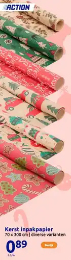 Action Kerst inpakpapier aanbieding