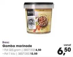 Hanos Bresc Gamba marinade aanbieding