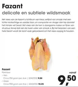 Hanos Fazant Hen aanbieding