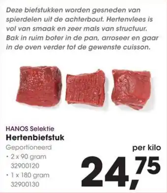 Hanos Hanos Selektie Hertenbiefstuk aanbieding