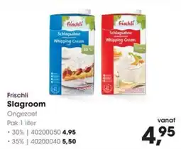 Hanos Frischli Slagroom 30% aanbieding