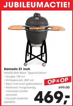 Hanos Kamado 21 inch aanbieding