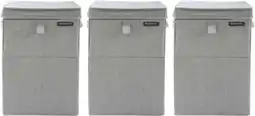 Coolblue Brabantia Wasboxen Grey Triple Pack aanbieding