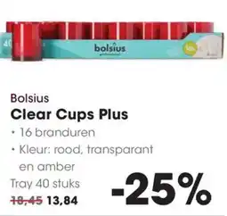 Hanos Bolsius Clear Cups Plus aanbieding