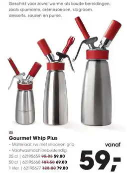 Hanos iSi Gourmet Whip Plus aanbieding