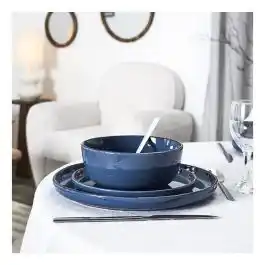 Electro Depot Servies set 12-delig, gres blauw aanbieding