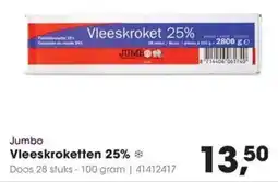Hanos Jumbo Vleeskroketten 25% aanbieding