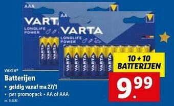 Lidl Batterijen aanbieding