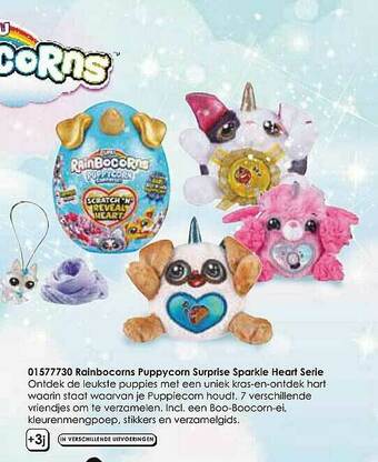 ToyChamp Rainbocorns Puppycorn Surprise Sparkle Heart Serie aanbieding