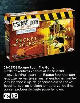 ToyChamp Escape Room The Game Puzzle Adventures - Secret Of The Sicentist aanbieding