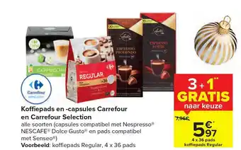 Carrefour Koffiepads En Capsules aanbieding