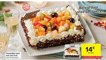 Carrefour Feestelijke Taart Met Vers Fruit aanbieding