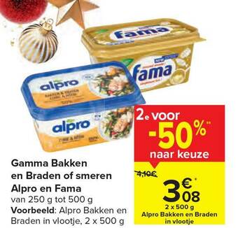 Carrefour Gamma Bakken En Braden Of Smeren Alpro En Fama aanbieding