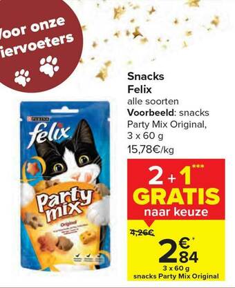 Carrefour Snacks Felix aanbieding