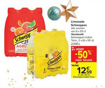 Carrefour Limonade Schweppes aanbieding