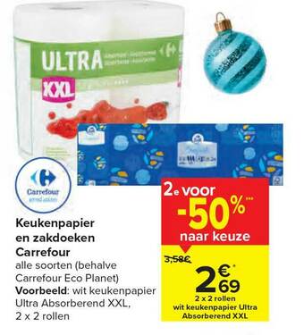 Carrefour Keukenpapier En Zakdoeken aanbieding