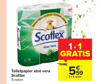 Carrefour Toiletpapier Aloё Vera Scottex aanbieding