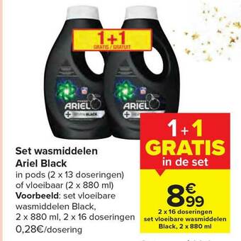 Carrefour Set Wasmiddelen Ariel Black aanbieding