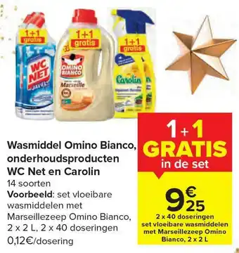 Carrefour Wasmiddel Omino Bianco, Onderhoudsproducten Wc Net En Carolin aanbieding
