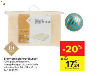 Carrefour Ergonomisch Hoofdkussen aanbieding