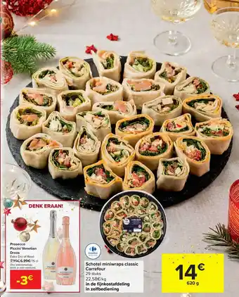 Carrefour Schotel Miniwraps Classic, Prosecco Piccini Venetian Dress aanbieding