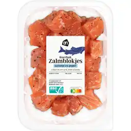 Albert Heijn AH Roerbak zalmblokjes zeezout en peper aanbieding