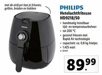 Lidl Philips heteluchtfriteuse hd9218-50 aanbieding