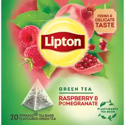 Albert Heijn Lipton Raspberry & pomegranate green tea aanbieding
