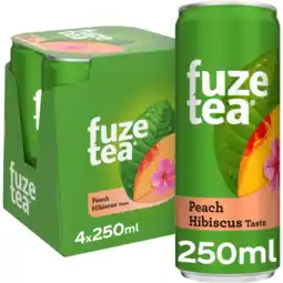 Albert Heijn Fuze Tea Black ice tea peach hibiscus 4-pack aanbieding