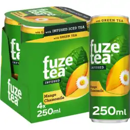 Albert Heijn Fuze Tea Green ice tea mango chamomile 4-pack aanbieding