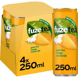 Albert Heijn Fuze Tea Green ice tea mango chamomile 4-pack aanbieding